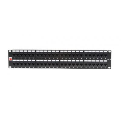 19" CAT6 2U 48 Port RJ-45 Patch Panel Unshielded Black